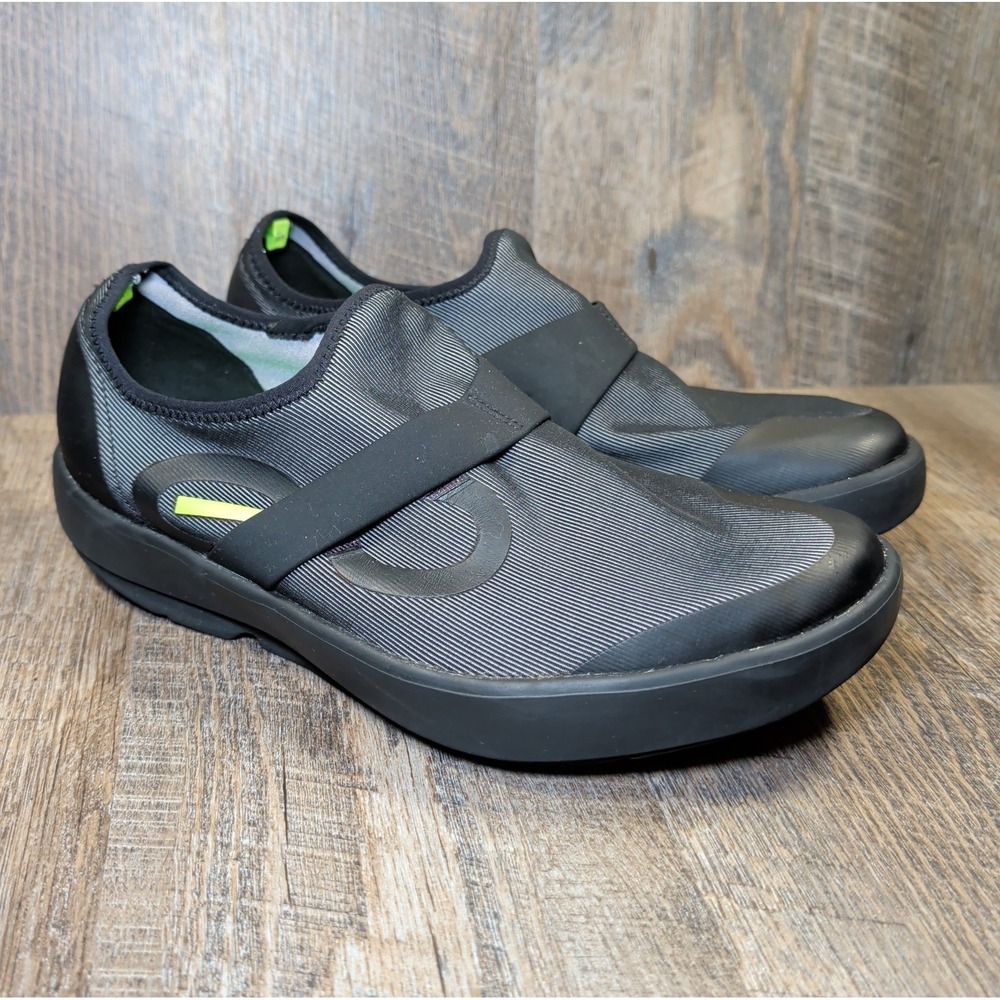 Oofos Oomg Fibre Low Shoes Slip On Sneaker Black Recovery Support Mens Size 10